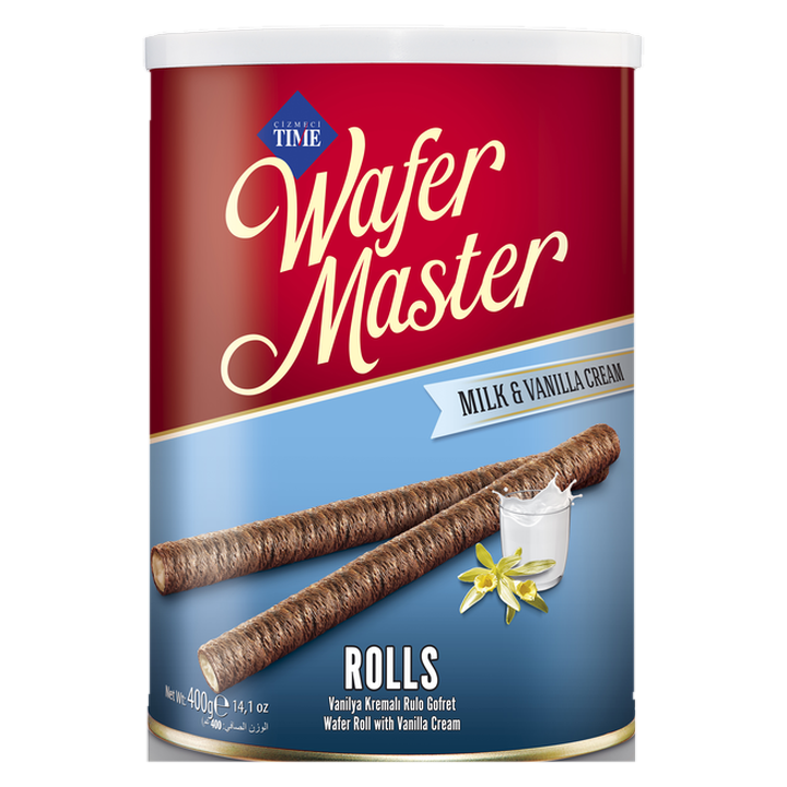 Wafer Master Süt ve Vanilya Kremalı Rulo Gofret 400g