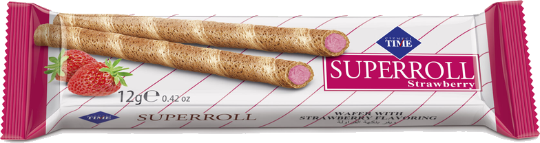 Çilek Aromalı Rulo Gofret
