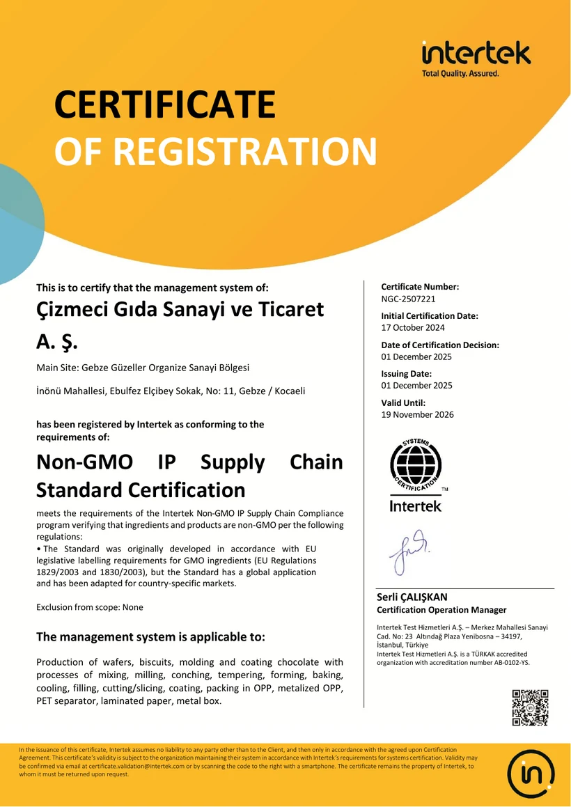Non-GMO Sertifikası sertifikası