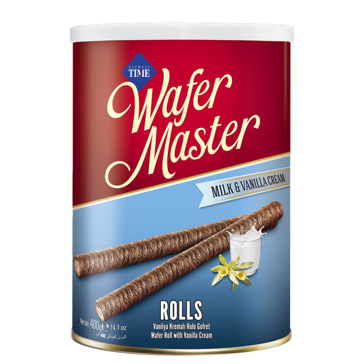 Wafer Master Süt ve Vanilya Kremalı Rulo Gofret 400g